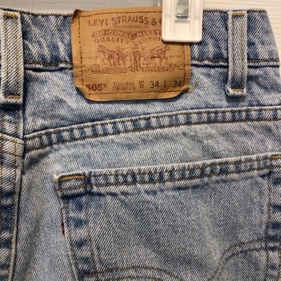 Levi’s Men’s VTG 505 Light Wash Straight Leg Denim Jeans Size 34x34 (J1) - Picture 5 of 8